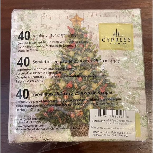 Molly & Rex Cypress Home‎ Christmas Napkins 10"x10" Lot of 2 Bulldog Frenchie - Picture 5 of 5